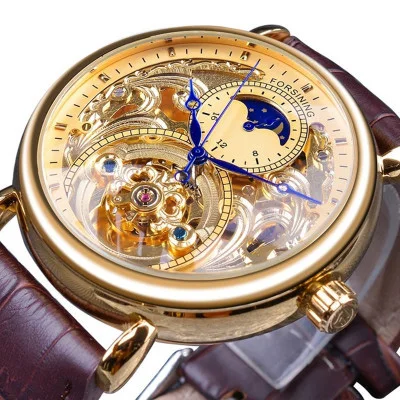 

Forsining Skeleton Watches Stainless Steel Mens Luxury Leather Sport Mechanical Watch