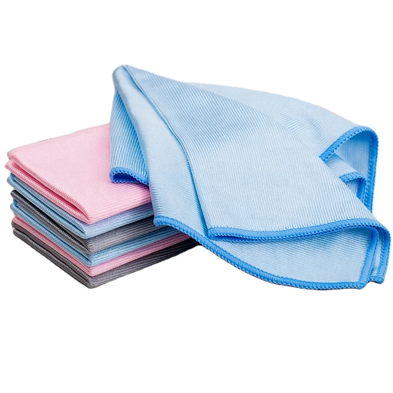 

Glass Stain Removing Towel Wiping Rags Microfiber Glass Cleaning Cloth 30x30, Blue,green,pink