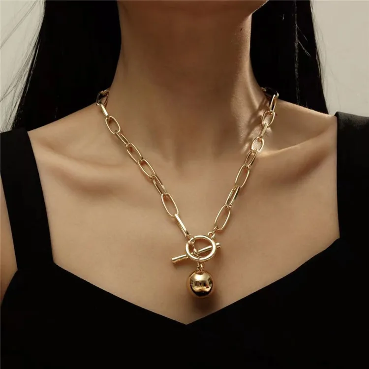 

New Vintage Big Baroque Pearl Necklace Gold And Silver Color Thick Link Chain Square Portrait Pendant Multilayer Necklace Set, Gold, silver