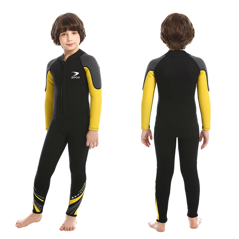 

2.5mm Neoprene Kids Full Wetsuit, One Piece Back Zip wetsuit diving suit,swimming wetsuits for kids children, Rose red/blue/black