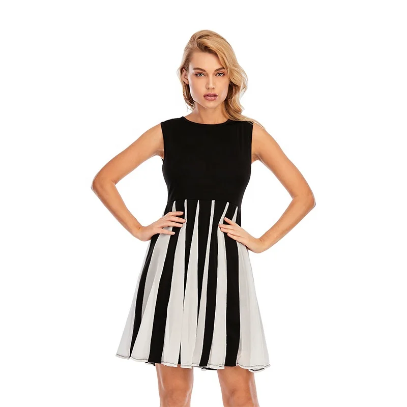 

Summer hot sale ladies dresses plus size chiffon stitching big swing vest skirt women, Picture