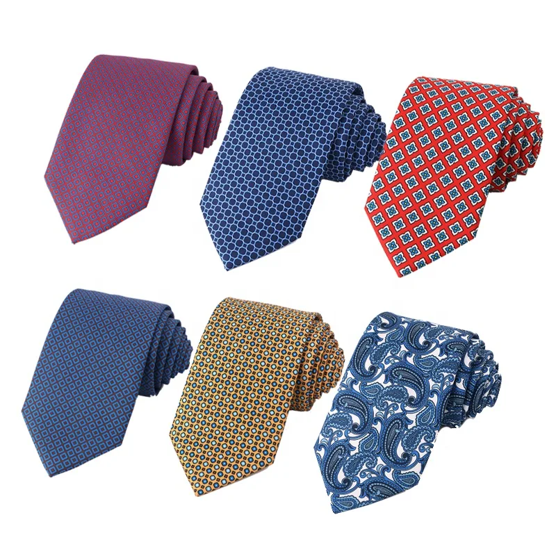 Casual Fashion Wholesale Necktie Printed 100% Polyester Ties For Men