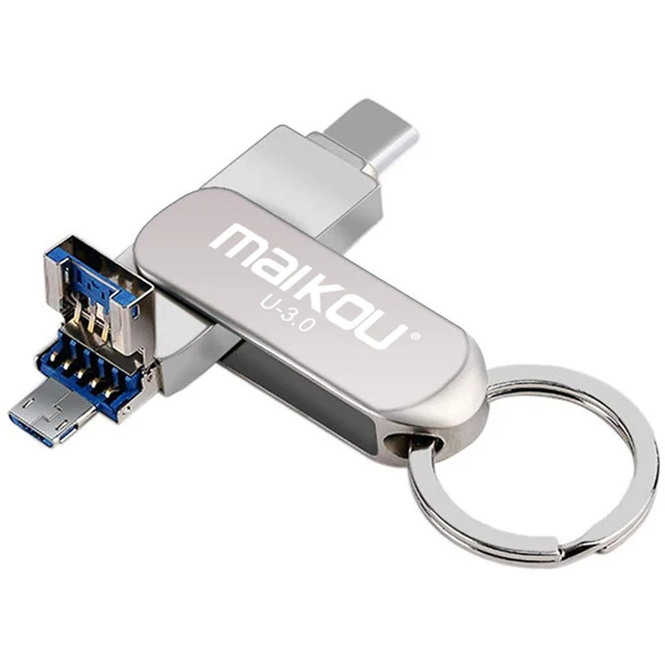 

Low Price all in one otg card reader usb16GB / 32GB / 64GB / memoria otg Metal rotating typec otg adapter