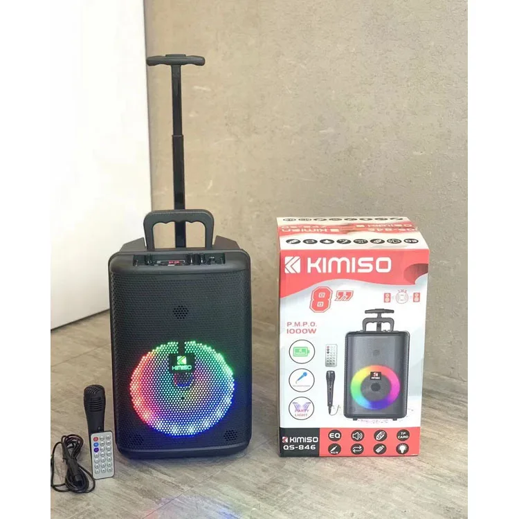 

QS-846 Factory Direct Selling Portable Wireless Speaker KIMISO Big TWS Rod Speaker With Ring Colorful Lights