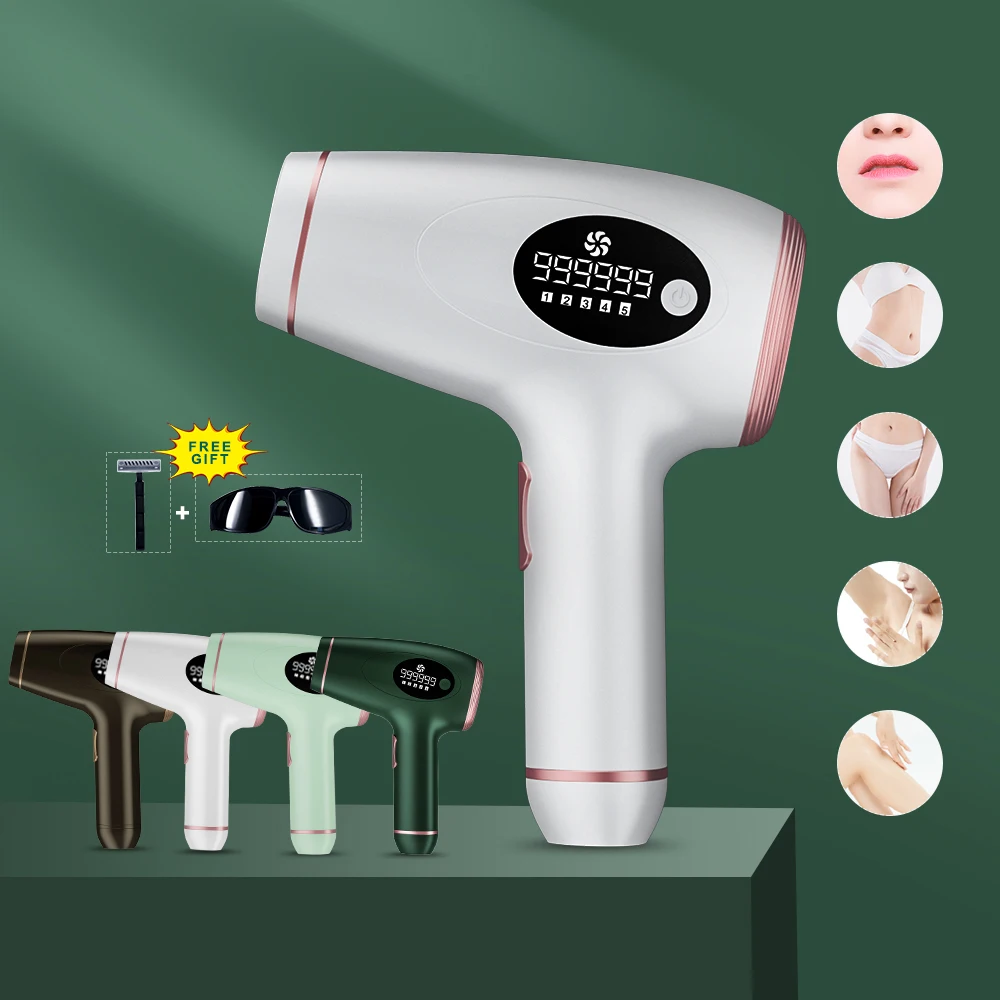 

mini electronic bikini hair epliator personal ipl laser hair removal machine, White,green,light green
