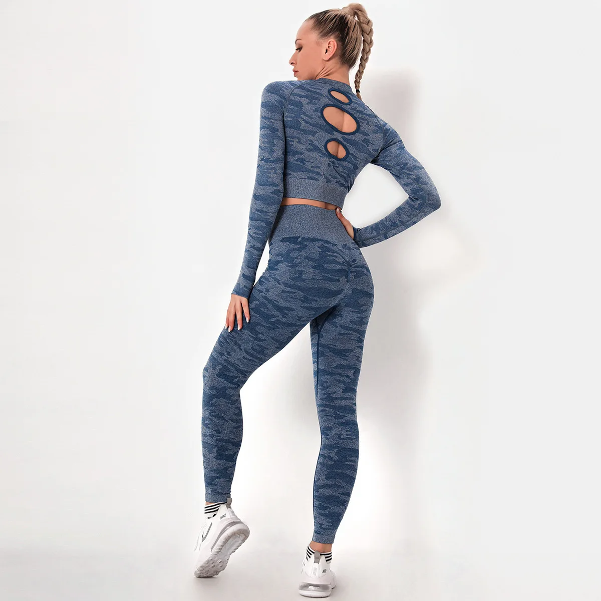 

Women' Seamless Fitness Yoga Sets High Quality European And American Style Yoga Clothes Sports Fitness Leggings Wear