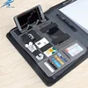 A4 size manage folder leather cover charger notebook folder with calculator