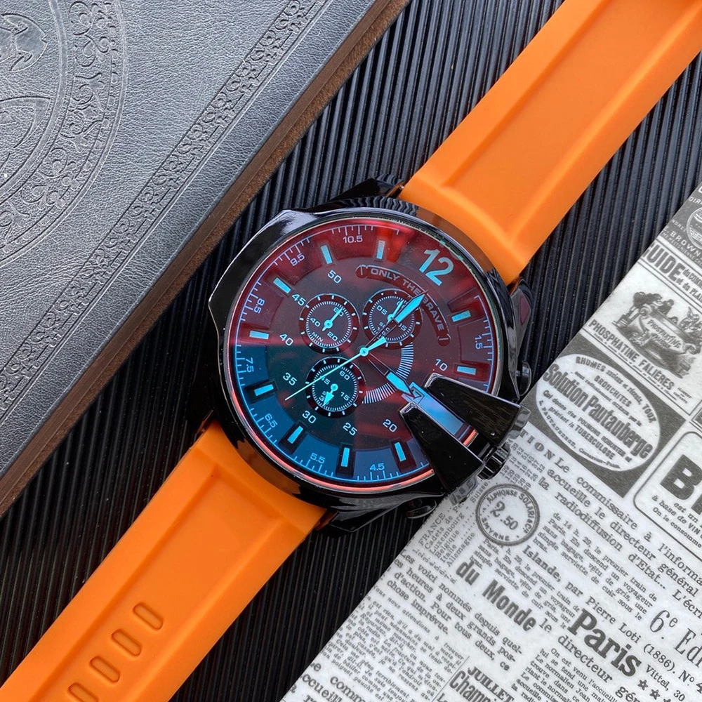 

classic fashion elegant chronograph watch casual sport silicone band men watch, Customized colors