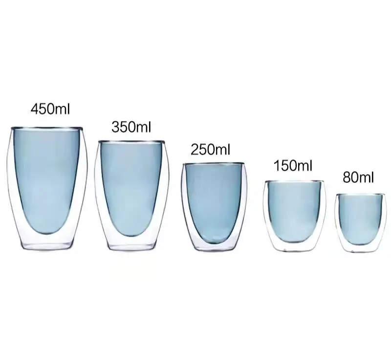 

Durable Using cup glass small reusable fashion espresso borosilicate double wall glass coffee cup 80ml sublimation, Transparent