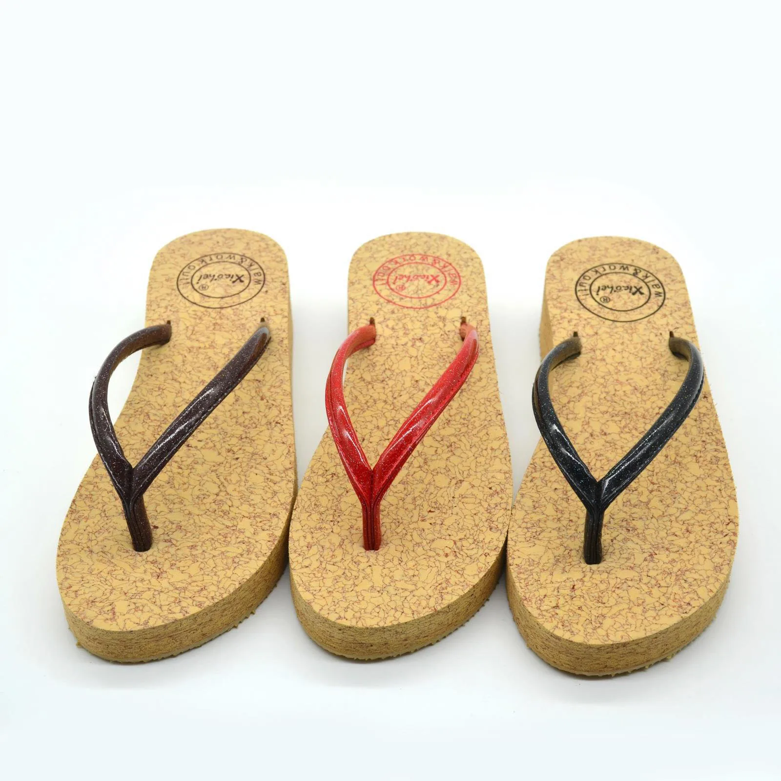 

PU leather upper EVA sole cork grain flip flop