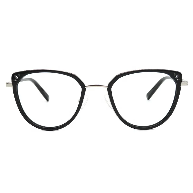 

Fashion Trendy Black Nylon Metal Cat Eye Optik Glasses Frame In Stock, Black or custom colors