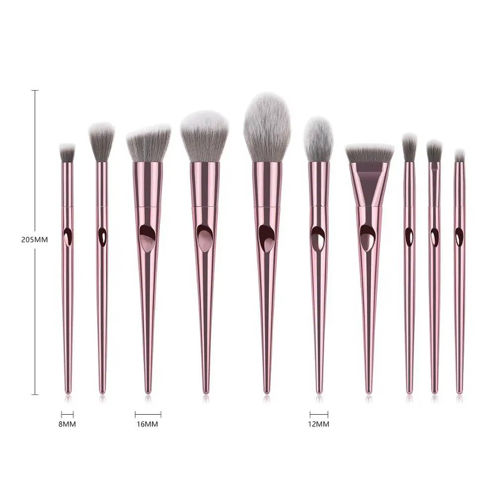 

10 sets of thumb finger shape rose gold makeup wholesale foundation brush
