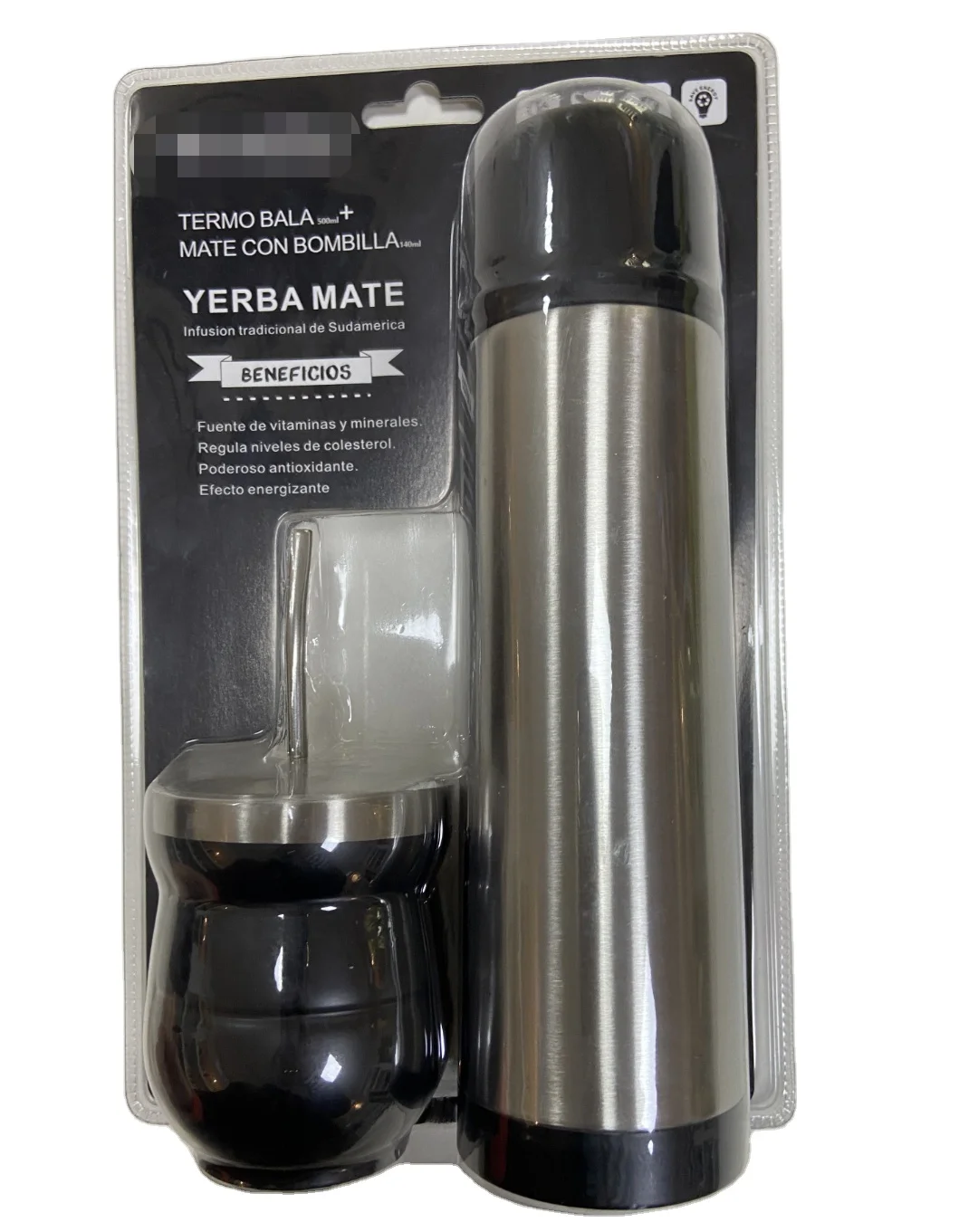 

ONTO Wholesale Gift promotion vacuum insulated stainless steel Yerba mate tea set mate with blister packing, Customized