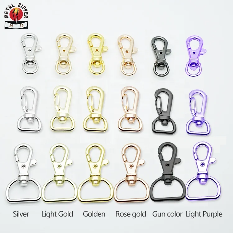 

Factory Wholesale Small Safety Snap Hook Custom Metal Zinc Alloy Swivel Snap Hook for dog leash Wallet Keychain, Silver gold rose gold or customized