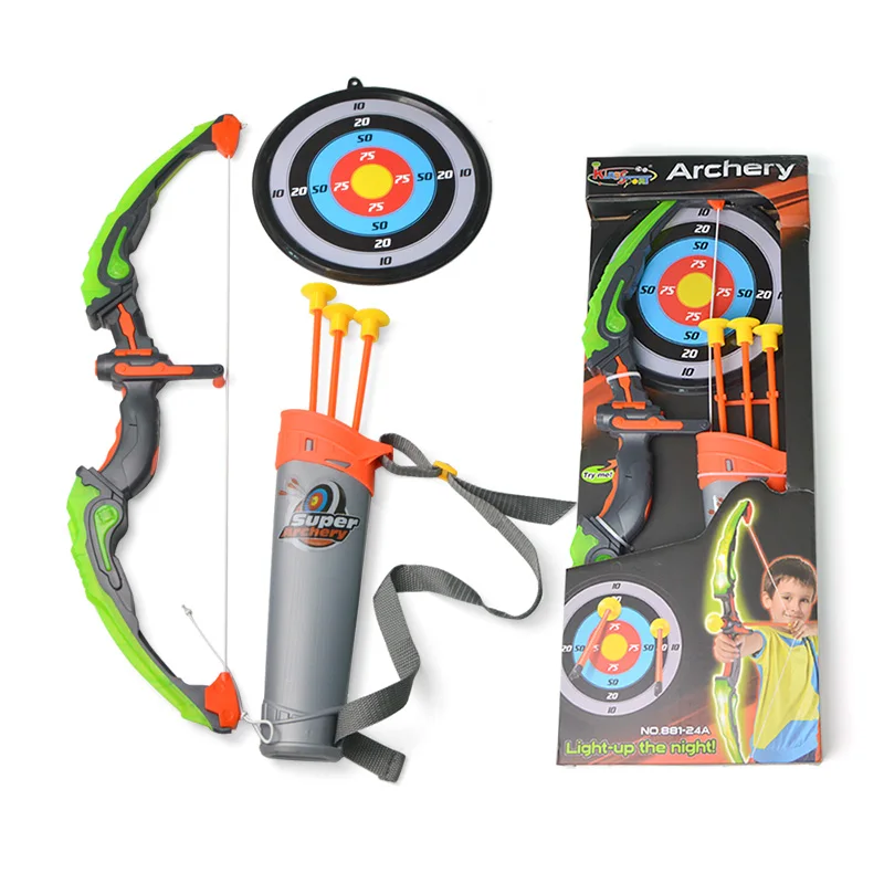 

Bow Toy Arrow Set Kids With 3 Suction Arrows Shooting Game Gift Park Fun Toxophily Children Kids Shooting Practice Archery, Green