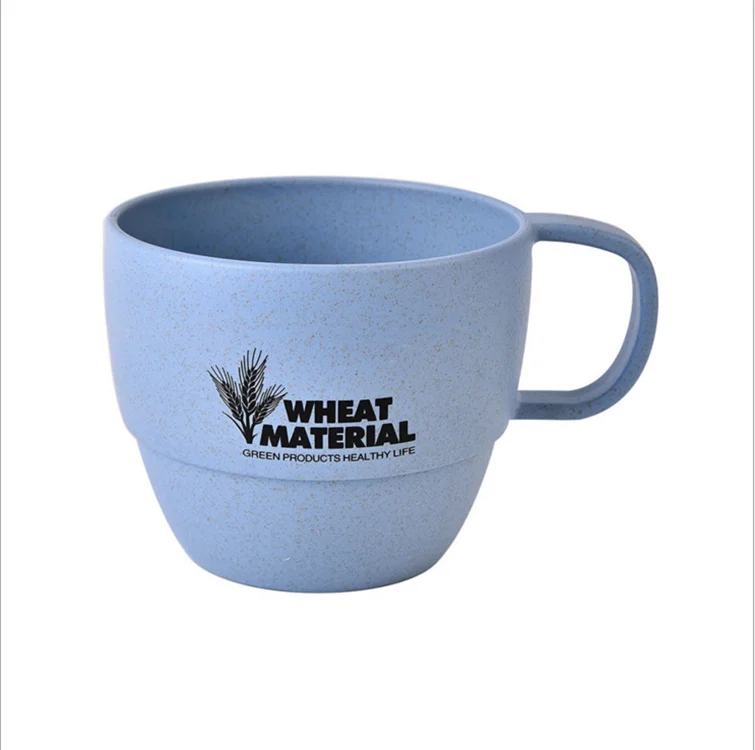 

Popular fashion nice picture Amazon hot sale fashion Wheat Fiber Monochrome Water Cube Plastic Tea Coffee Mug