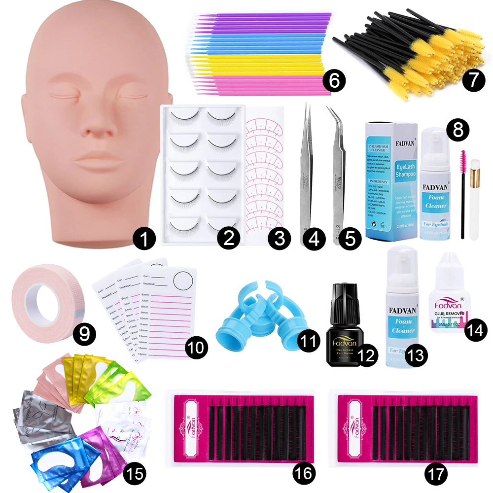 

Wholesale Eye Lash Mink Training Eyelash Extension Lashkit Maquiagem Makeup Maquillaje Starter Lash Kits Set For Lash Beginners