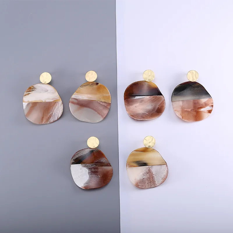 

ROMANTIC Acrylic Earrings Resin Drop Dangle Statement Earrings Polygonal Bohemian Earrings