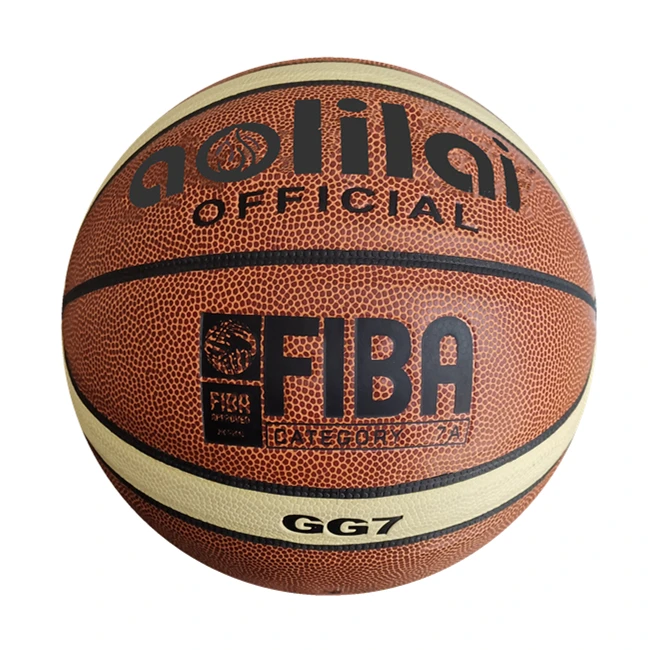 

baloncesto cheap custom leather GG7 Aolilai PU Laminated brand basketball, Brown