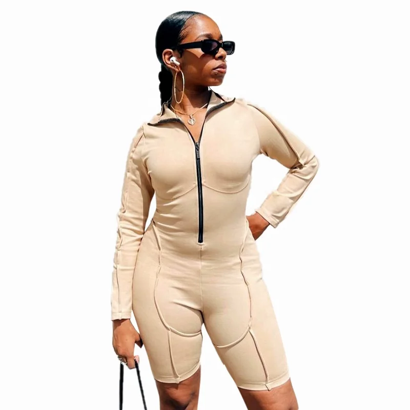 

Amazon hot sale Women One Piece Jumpsuits Solid Color Long Sleeves Jumpsuit Bodysuits Lady Casual Boutique Clothing, Picture