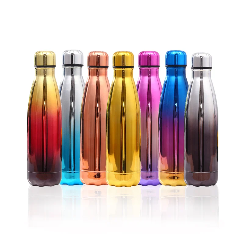 

Double Walled Stainless Steel 500ml Vacuum Insulated Flask Cola Shape Water Bottle, Blue&green&pink&red