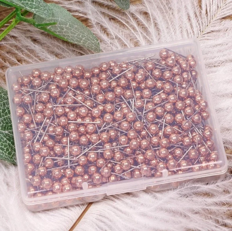 

500pcs rose gold plastic round head map push pins