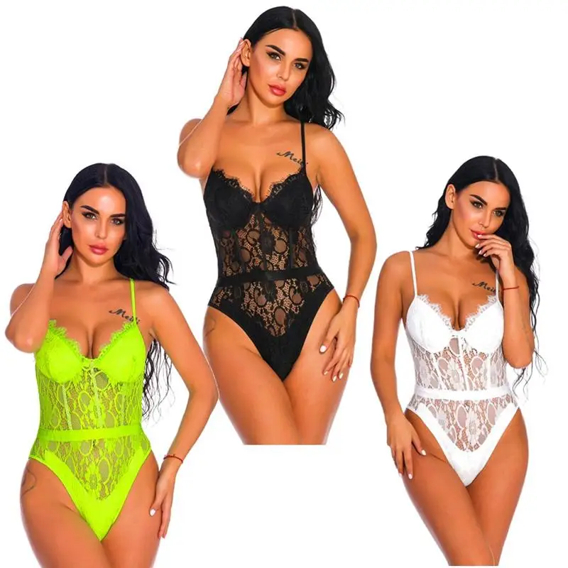 

Explosive erotic lingerie with cup lace bodysuit