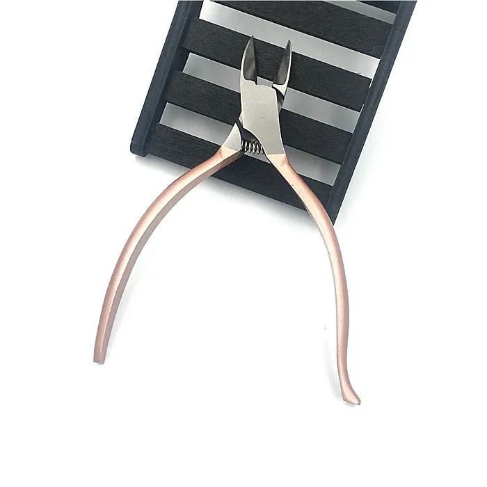 
Rose Gold Grip Long Handle Toenail Nippers With Sharp Blades 