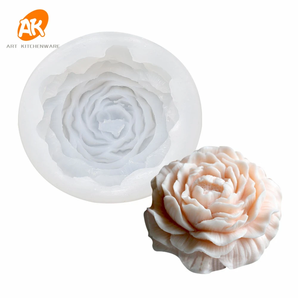 

AK Rose Soap Molds 3D Silicone Fondant Cake Molds Ice Moulds Cake Decorating Tools for Bakery and Kitchen, White or random