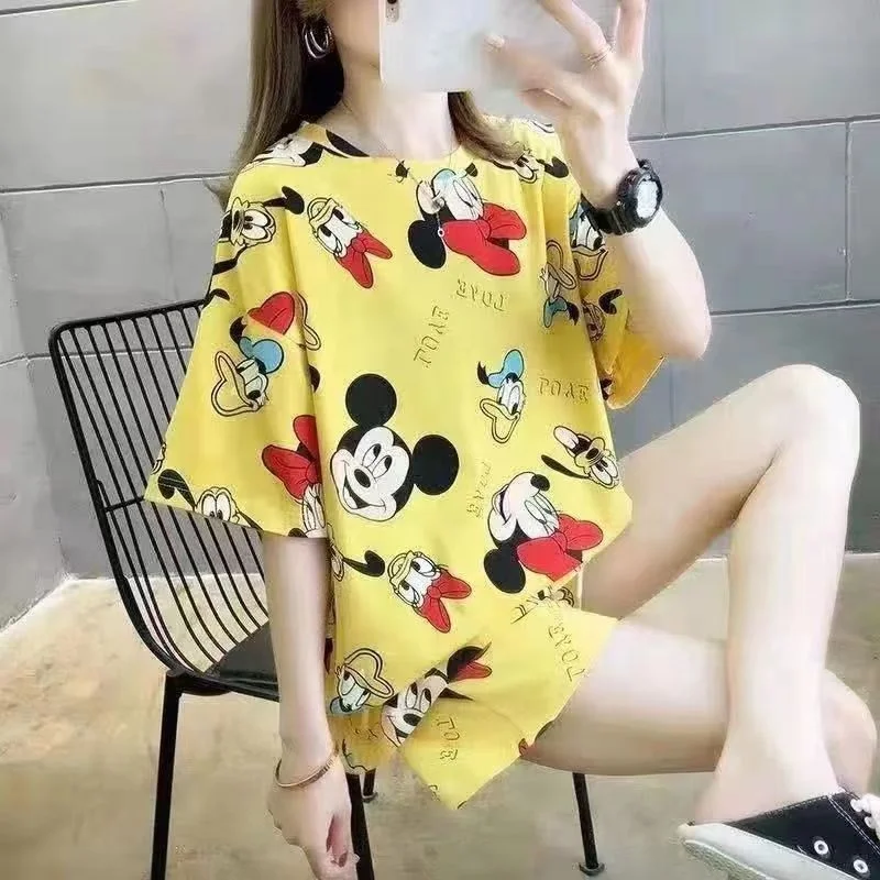 

High quality short sleeve women's 2-piece cartoon pajamas women's pajamas