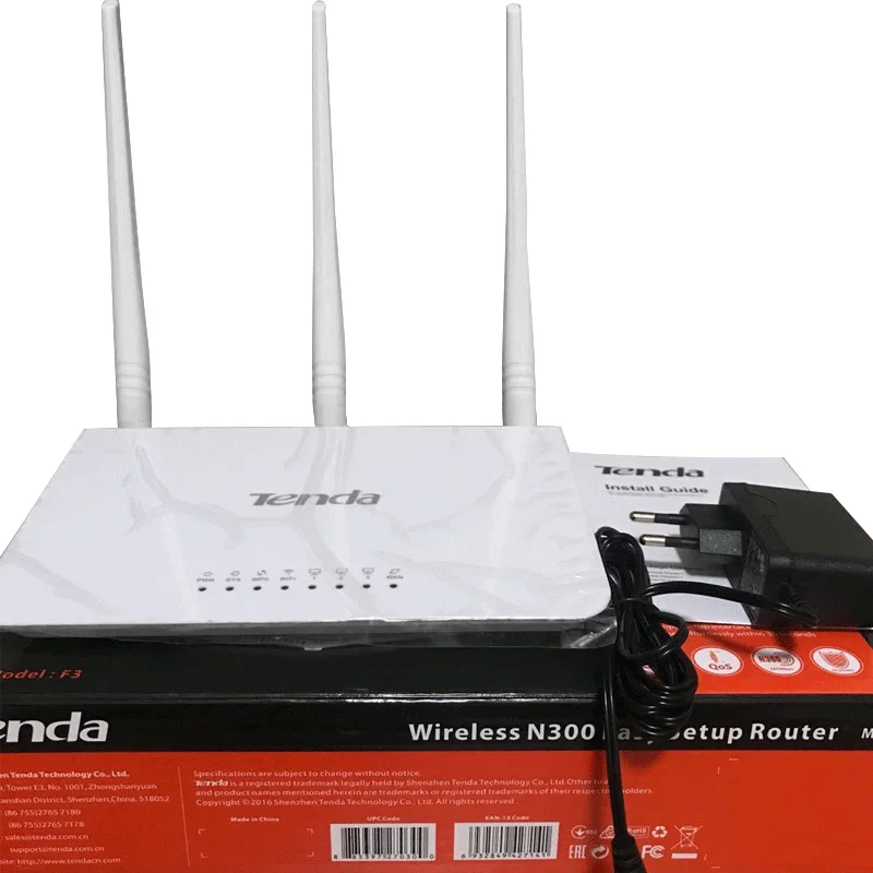 

Tenda F3 300Mbps Wireless Home Router 2.4GHz 3 Antennas English Version Wireless Wifi Router, White