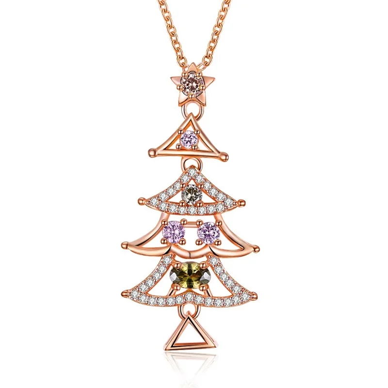 

Christmas decoration fashion necklace cubic zirconia womens christmas necklace