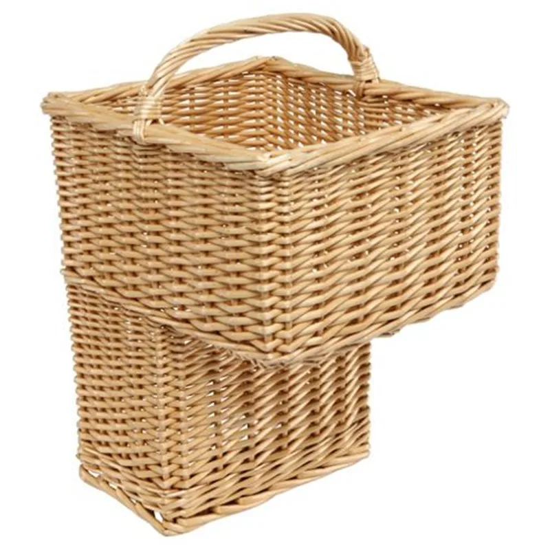 

Factory Direct Woven Laundry Wicker Stair Step Storage Basket With Handle, As photo or as your requirement