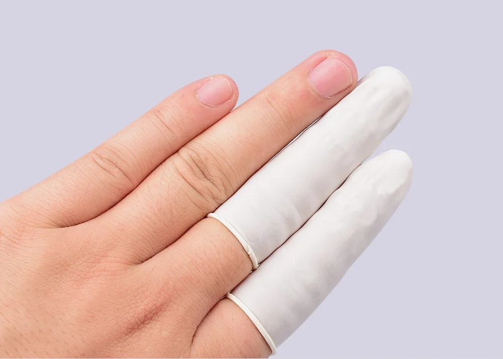 100pcs Disposable Latex Rubber Finger Cots Sets Fingertips Protector