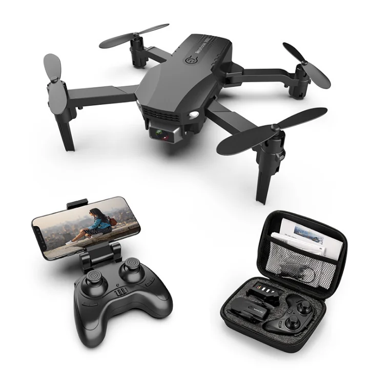 

nR16 Mini RC Drone HD Camera WiFi Fpv Air Pressure Altitude Maintenance 12 Minutes Battery Life Foldable Quadcopter Gift Toys, Black,gray