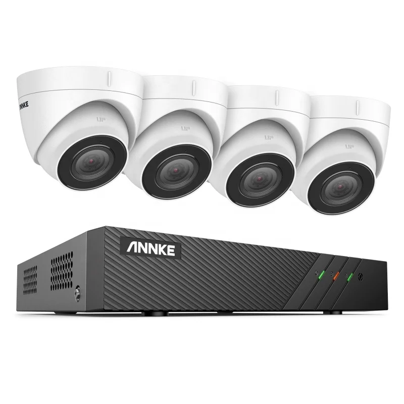 

ANNKE 8CH H.265+ 5MP PoE NVR Security Camera System 4pcs IP Outdoor Weatherproof Audio CCTV Camera System