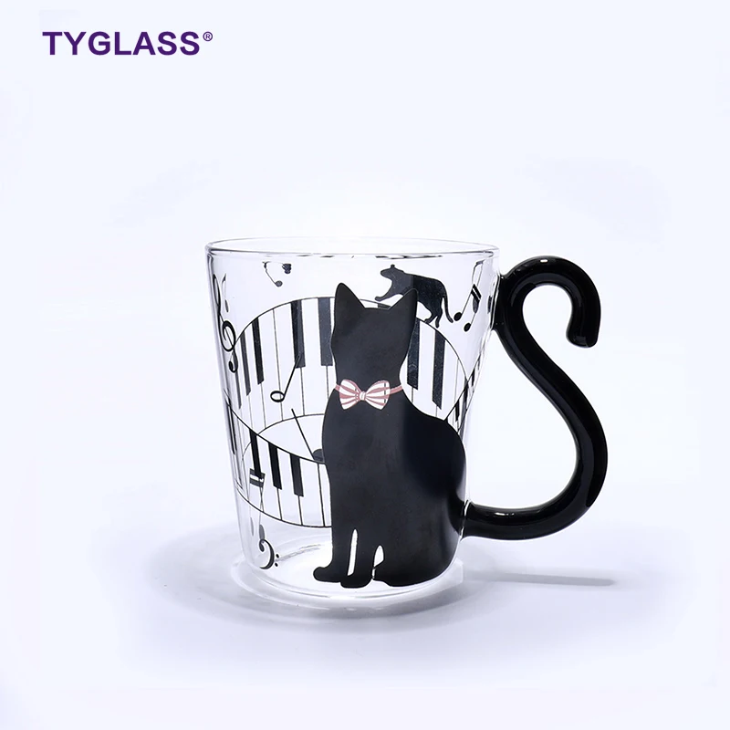 

New 2021 Cute Cat glass Cup Creative cat claw cup