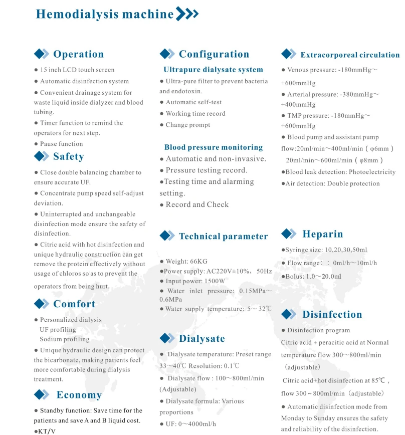 YSHDM2008 Medical Multifunction Hemodialysis Device Hemodialysis Machine With Good Price