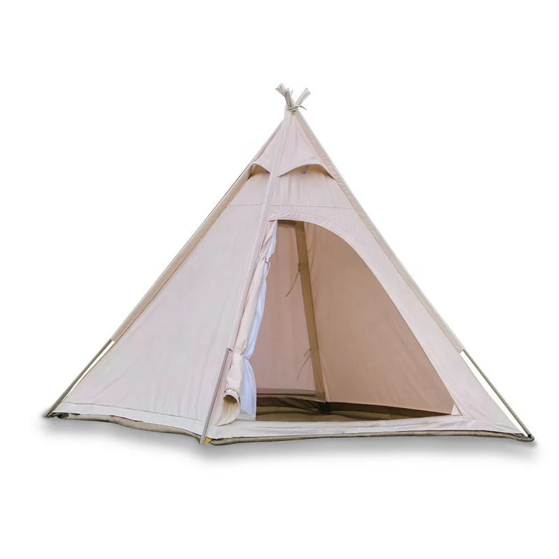 

canvas tents camping outdoor outdoor luxury glamping pod cotton canvas pyramid tent camping Tipi Desert Teepee tent, White