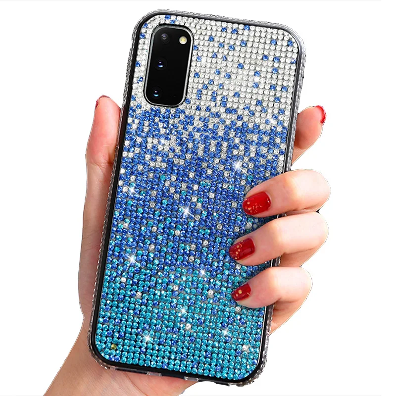 

Luxury Rhinestone Phone Case Bling Diamond mobile cover shinny Crystal cellphone bag glitter girl case For i Phone 11 pro max XR, 4 colors