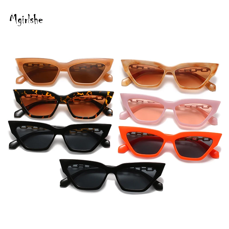 

Mgirlshe Fashion 2021 Sunglasses Vintage Narrow Cat Eye Sunglasses for Women Clout Plastic Frame Outdoor Travel Wear, Colors