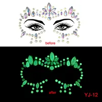 

2020 NEW Face Crystal Stickers Luminous Gem Make Up Adhesive Temporary Tattoo Body Art Gem Stickers Face Jewelry