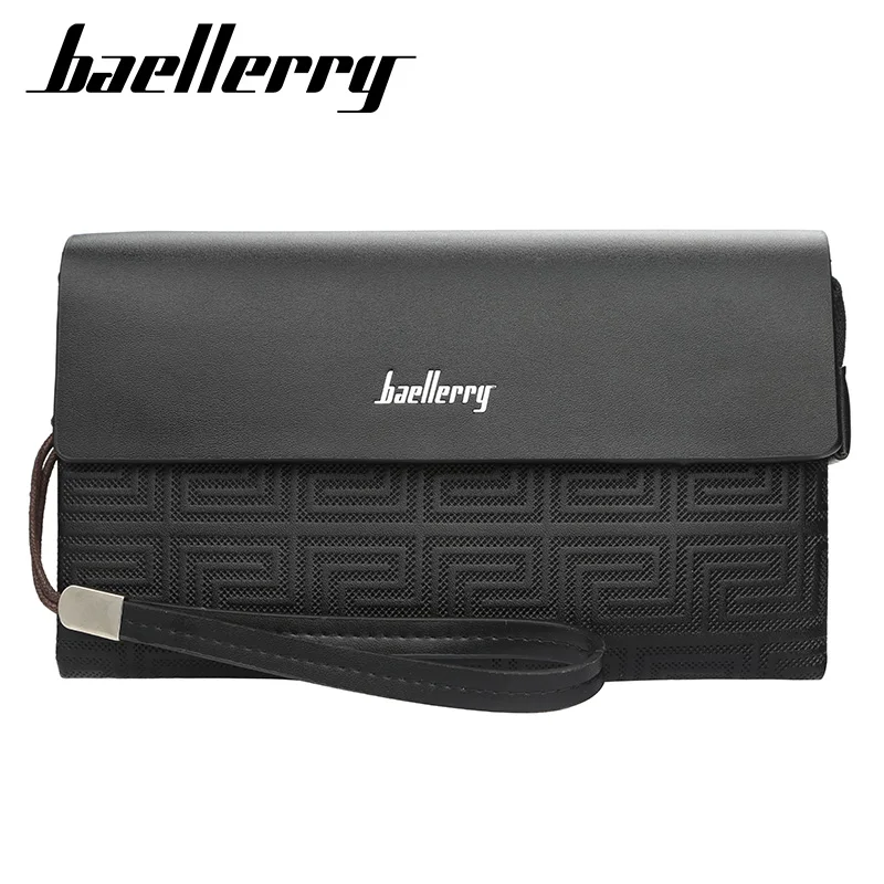 

2020 baellerry fashion vegan PU leather vintage large capacity multifunctional phone wallet men's card holder