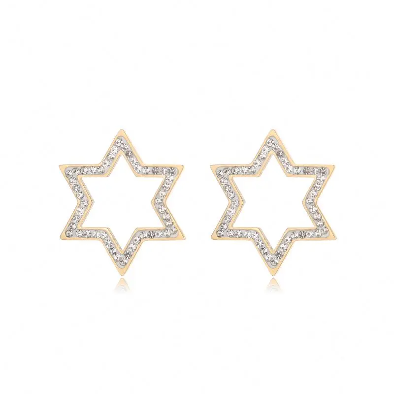 

Gold-plated stainless steel diamond-set hexagonal necklace accessories pendant necklace female fashion simple accessories