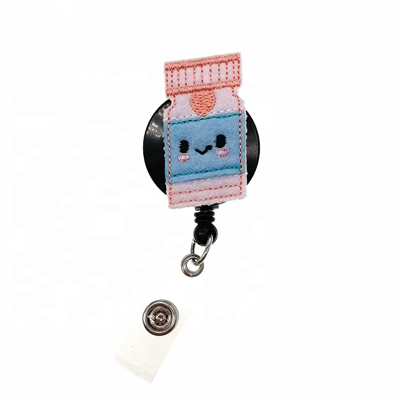 Free Shipping Felt Medical Bottle Retractable Badge Holder Medical Nurse ID Card Bdage Reels Gifts For Nurse, As picture