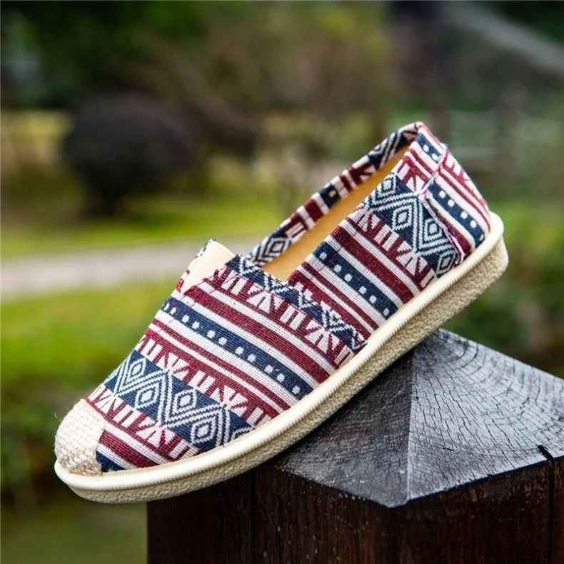 

Wholesale Manufacturer & Supplier of Fashionable Trendy Jute Sole Canvas Men Women Unisex Espadrilles Shoes, Custom (black &white black&red)