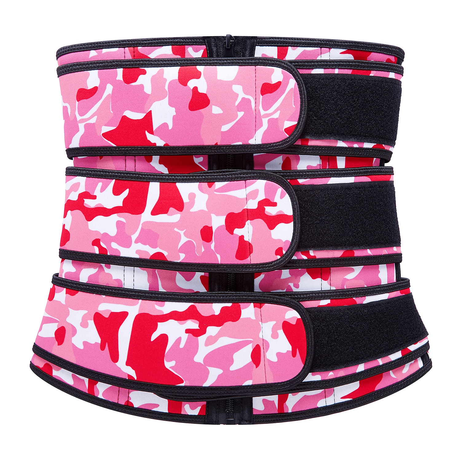

High compression fitness waist trainer belt 3 belt woman waist trainer waist trainer with belt, Pink,blue