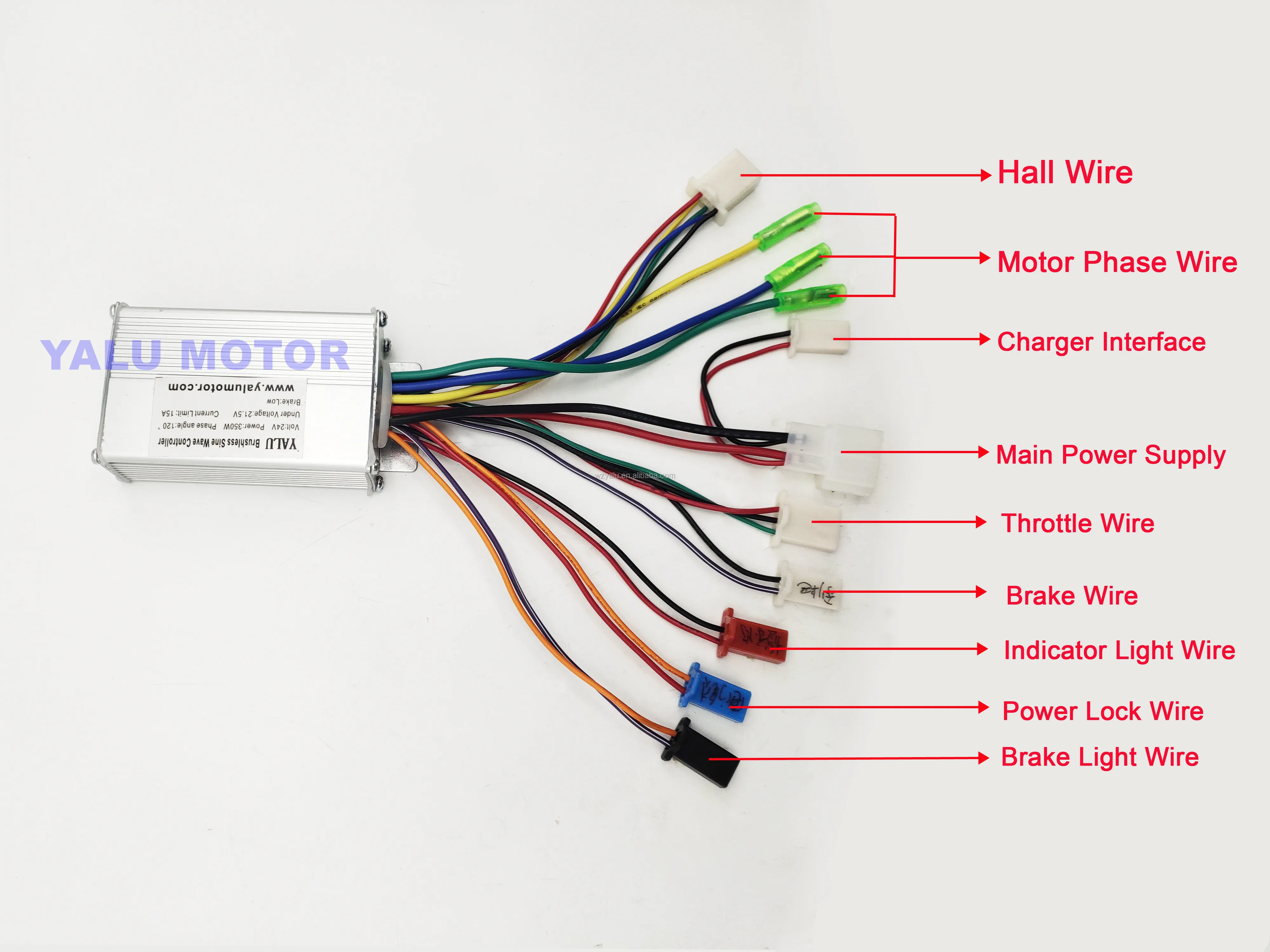 24v 36v 250w 350w Electric Scooter Brushless Hub Motor Dc Controller ...