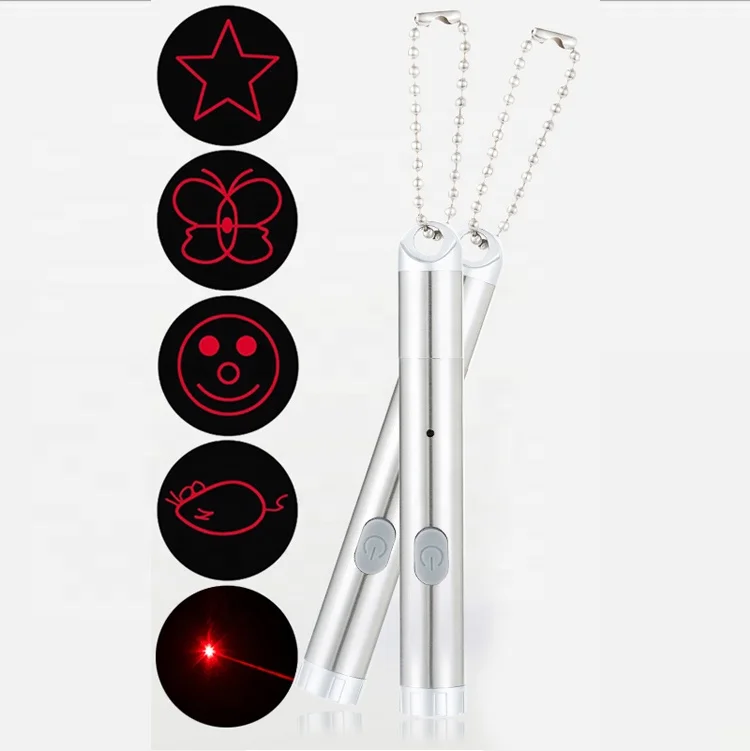 

5 in 1 Red Lazer Pointer Pen USB Rechargeable Cat Dog Pets laser Toy