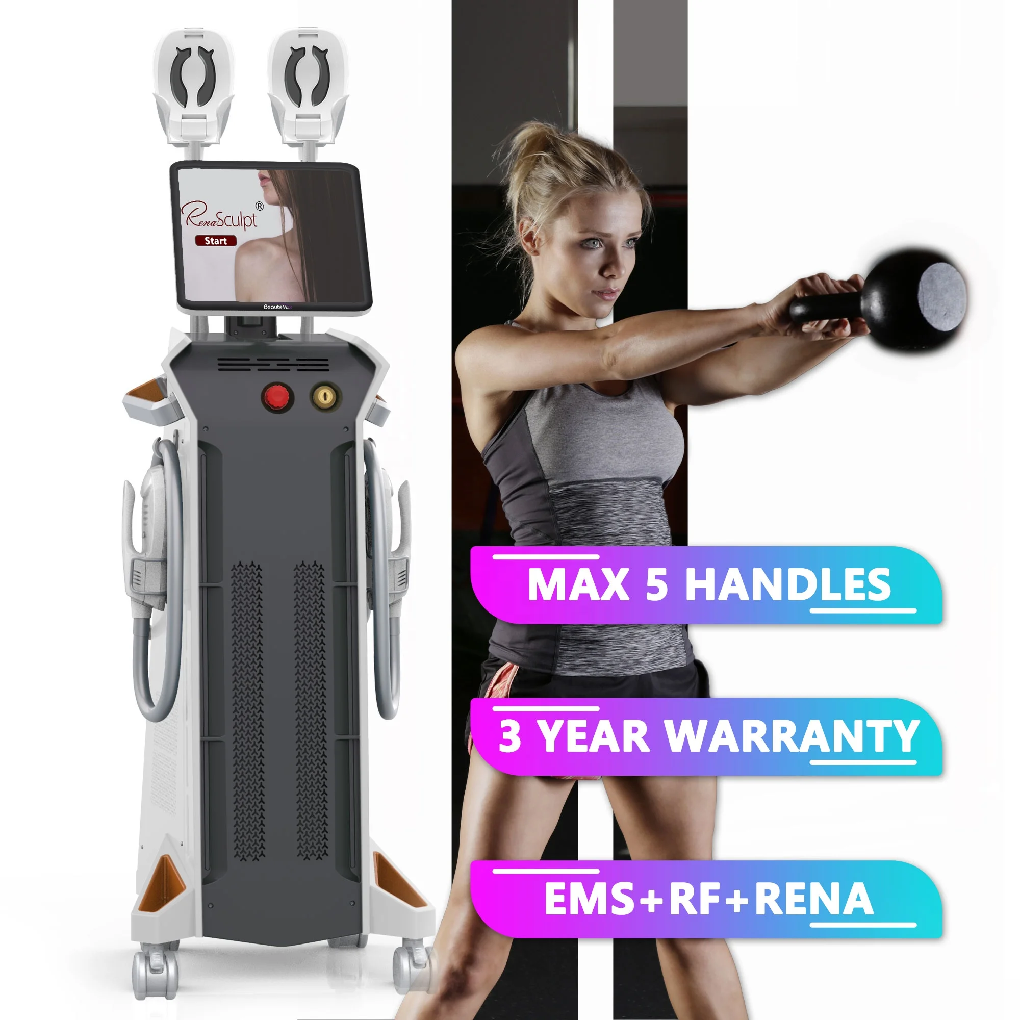 

Max 5 Handle Body sculpting Emssculpt 10 Tesla Sculpt Building Muscle Fat Removal ems Machine